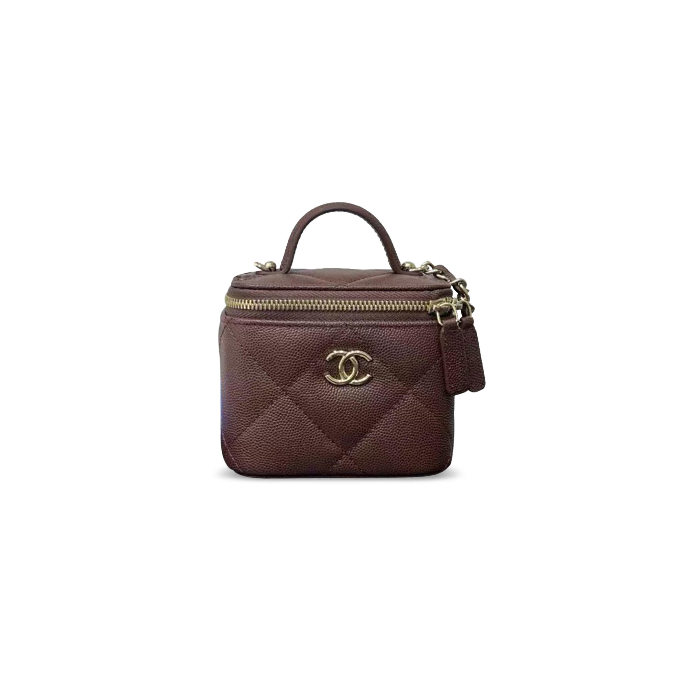 Ch**el 25k caviar leather mini vanity case ap4934 (11*8.5*7cm)
